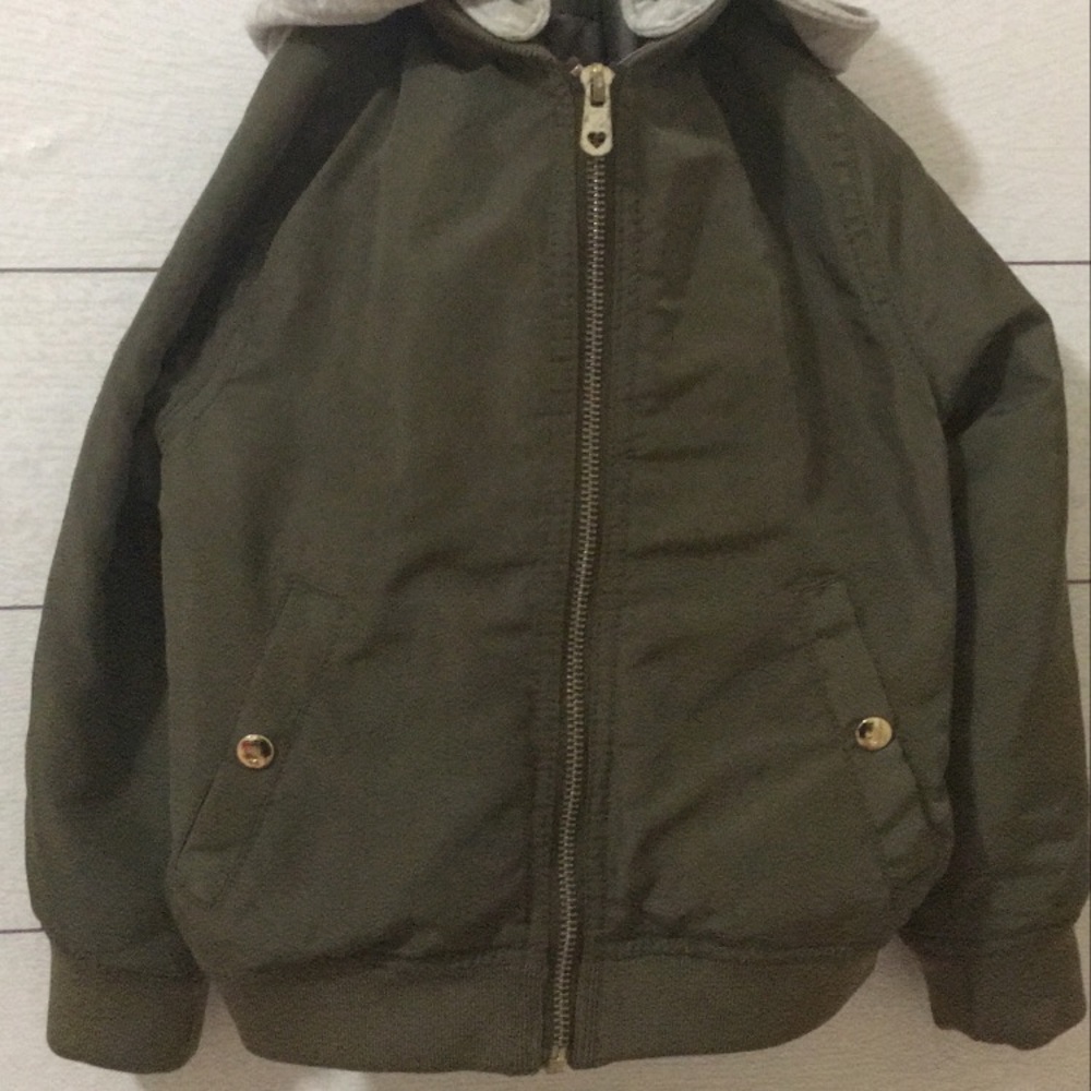 H&M Little Girls Olive Bomber Jacket